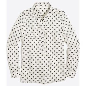 J. Crew Factory Jacquard Dot Cotton Popover Shirt Blue Polka Dots - Size Small